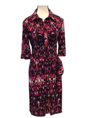 Laundry by Shelli Seagal Button Up Belted Midi Dress- lightweight and lovely